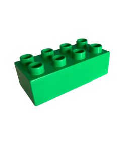 Lego Duplo kostka stř. zelená 4x2 tlustá